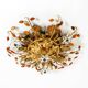 Large gilt Italian ceiling lamp from the 1960s by Banci Firenze with 9 sock