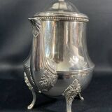 Théière en métal argenté ercuis décor frise de rang perles style louis xvi