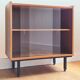 Low buffet or wooden display cabinet with sliding door - 1950s design