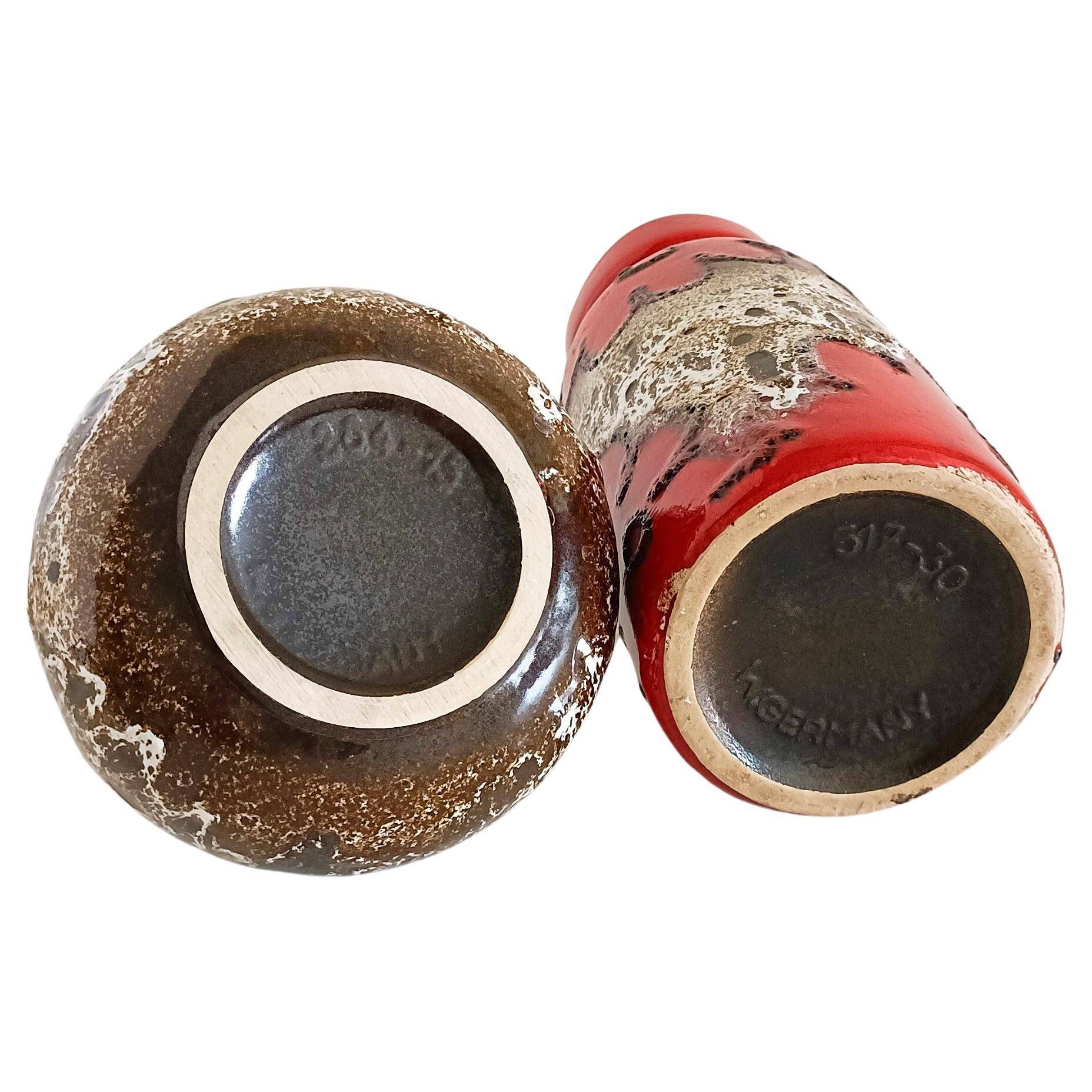 Vases en céramique Scheurich de style mid-century modern, Allemagne de l'Ouest, années 1960.