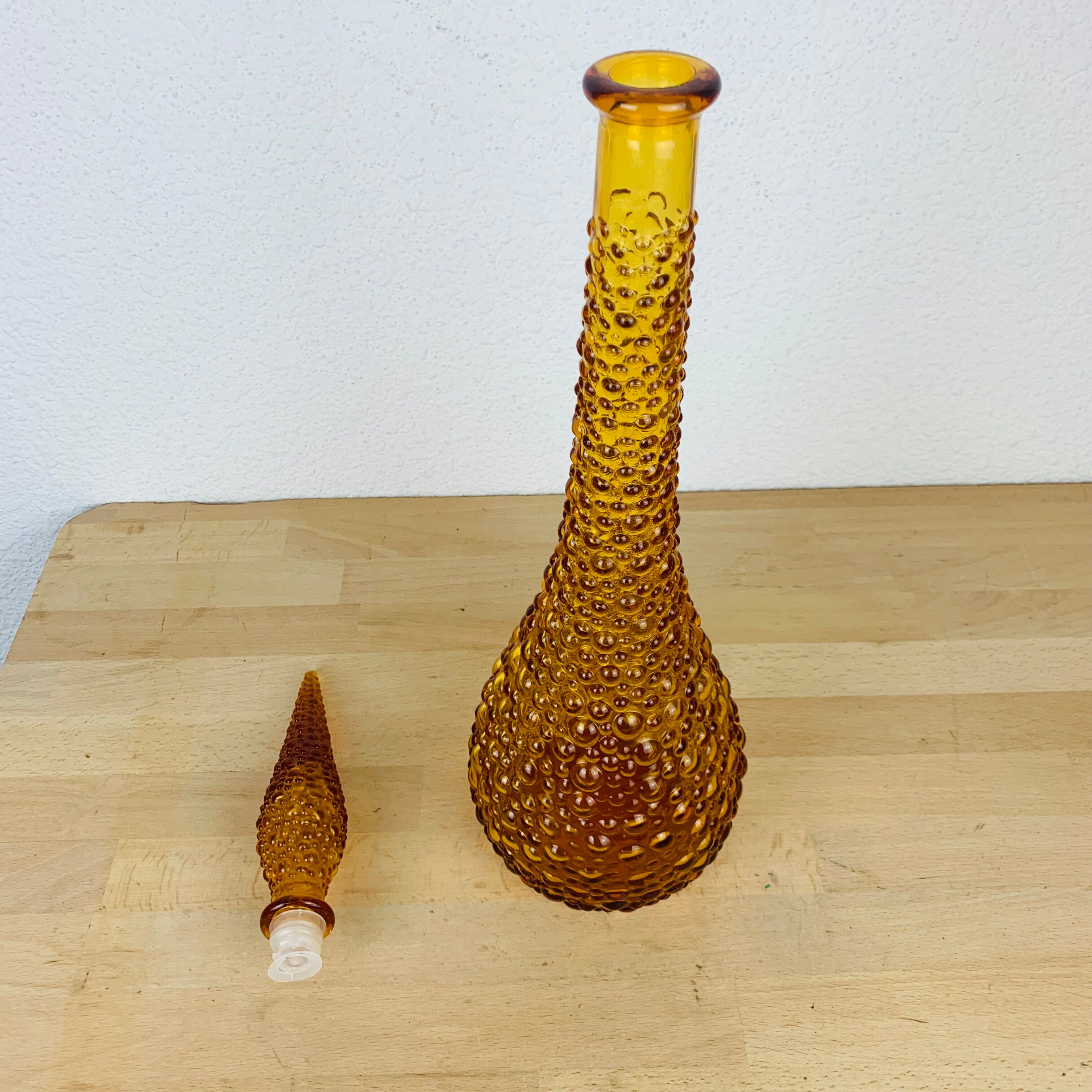 Bottle carafe Empoli Italian amber glass 57 cm