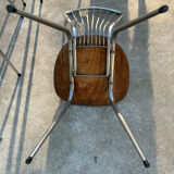 Set of 4 Formica chairs, 1960s style with metal frame.