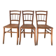 Set of 3 Luterma bistro chairs in beech wood effect canning 40s