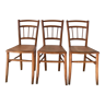 Ensemble de 3 chaises bistrot Luterma en bois de hêtre effet cannage années 40