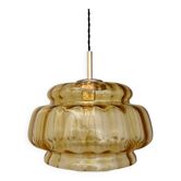 XXL vintage amber glass globe pendant light