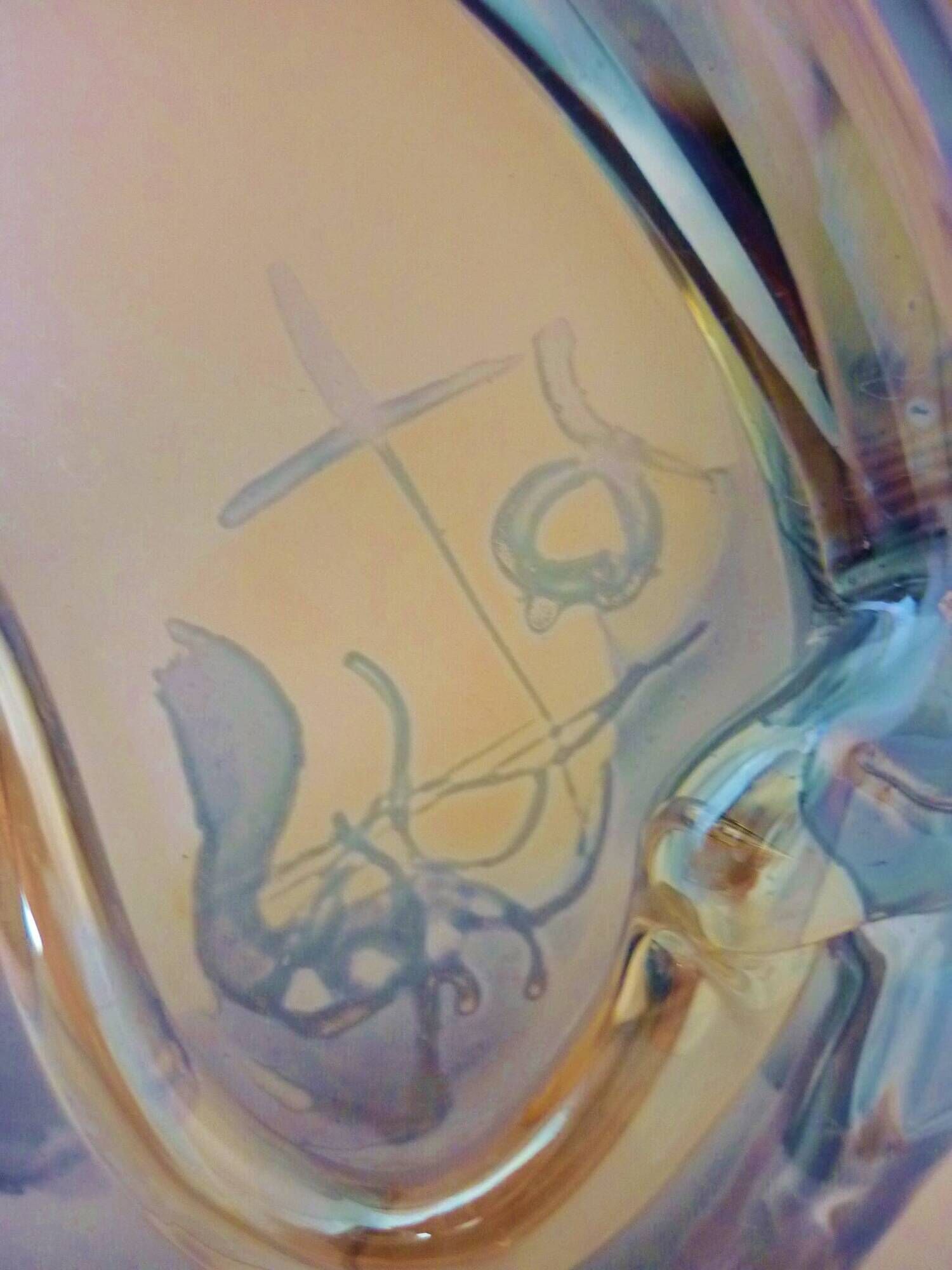 Large designer vase, signed Jon Art, modernist, abstract decorations