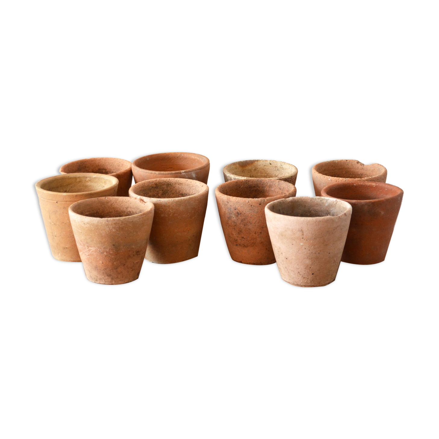 10 old terracotta seedling pots 7/8 cm