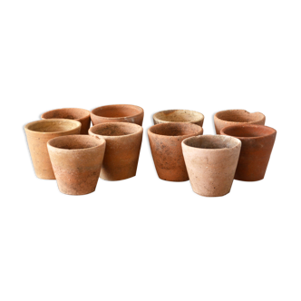 10 old terracotta seedling pots 7/8 cm