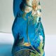 Turquoise glass and enamel carafe by Théodore Legras, 19th century.