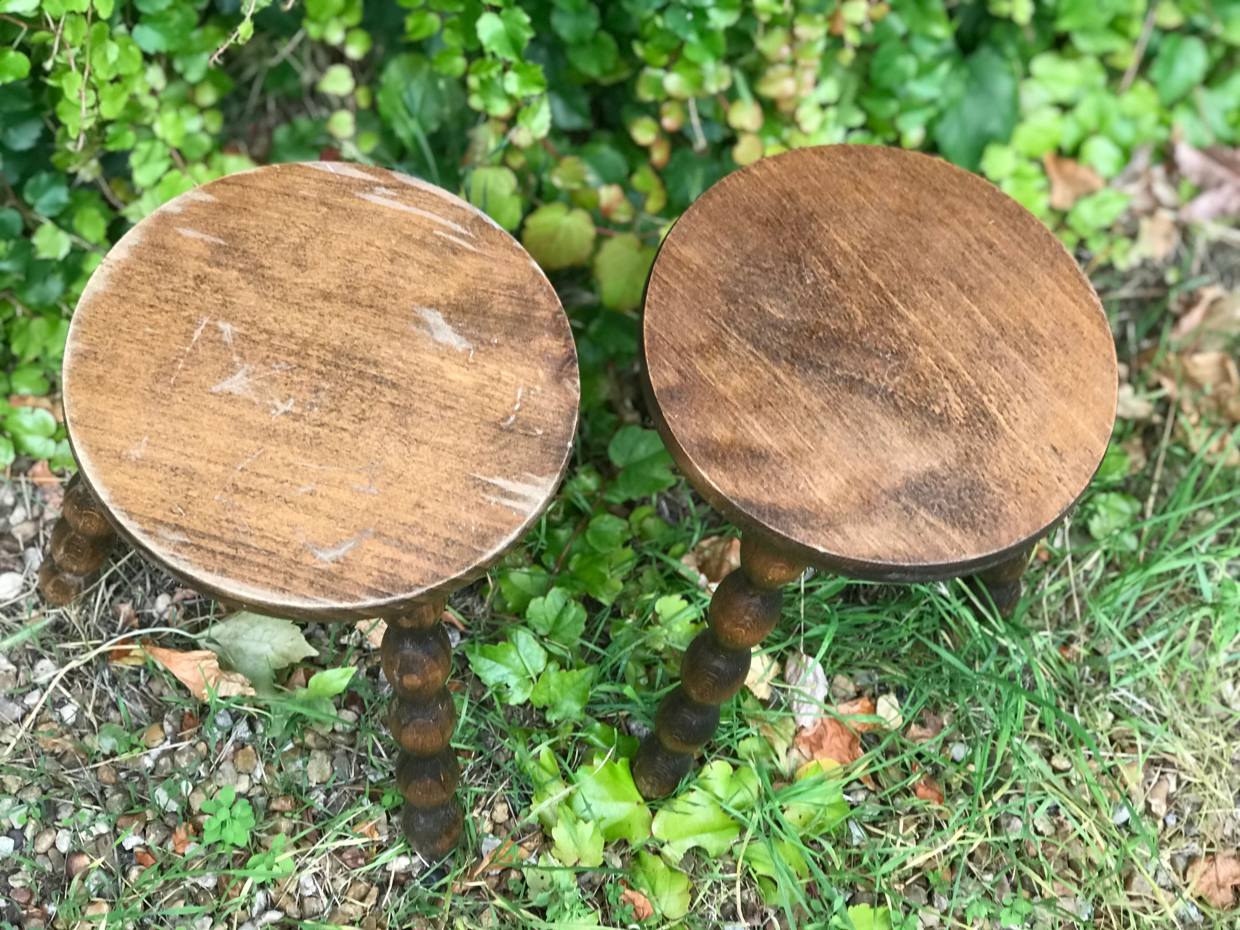 Pair of farm stools