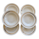 6 vintage ivory earthenware deep plates with double gold trim
