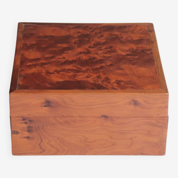 Boîte carrée en bois, années 70