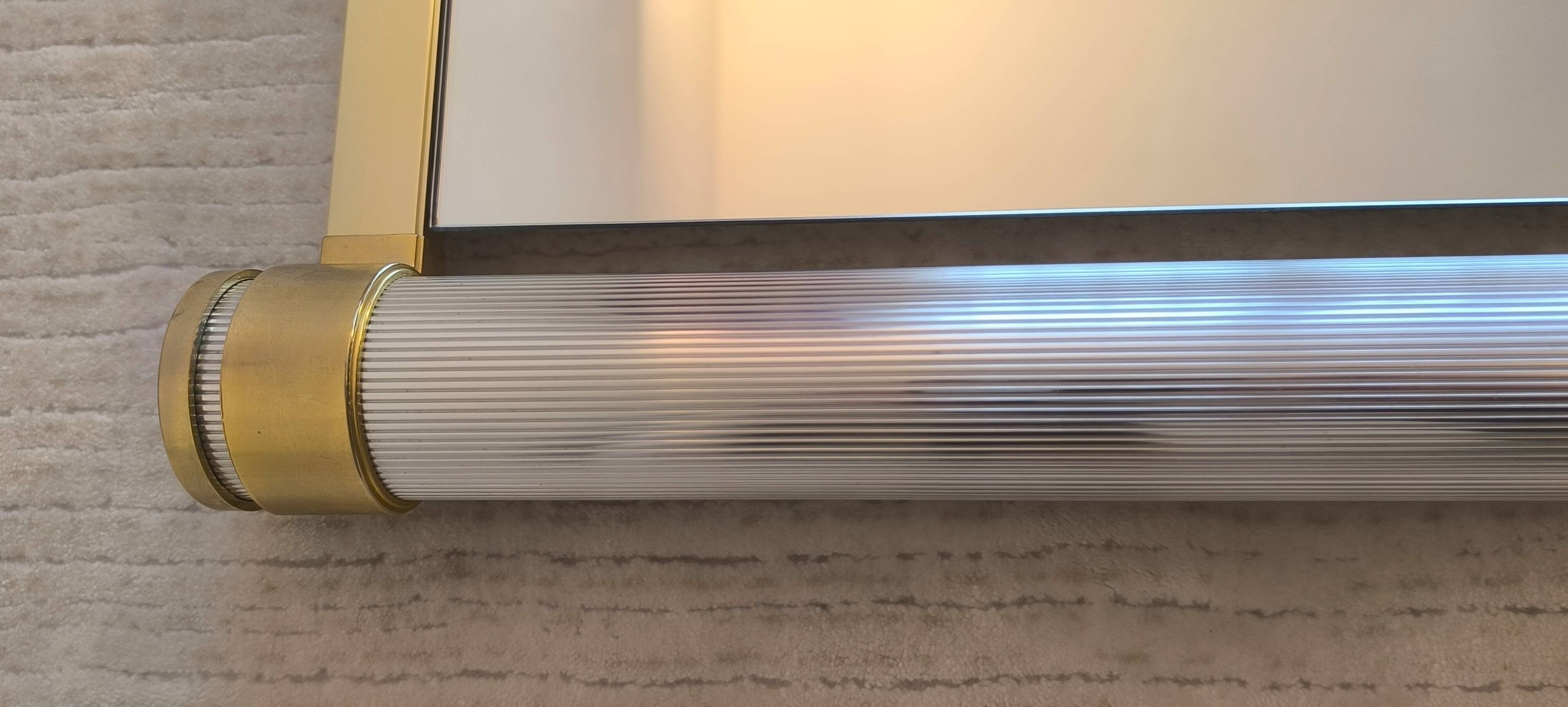 Pierre Vandel Paris - Very beautiful and rare large 1970s design mirror, signed