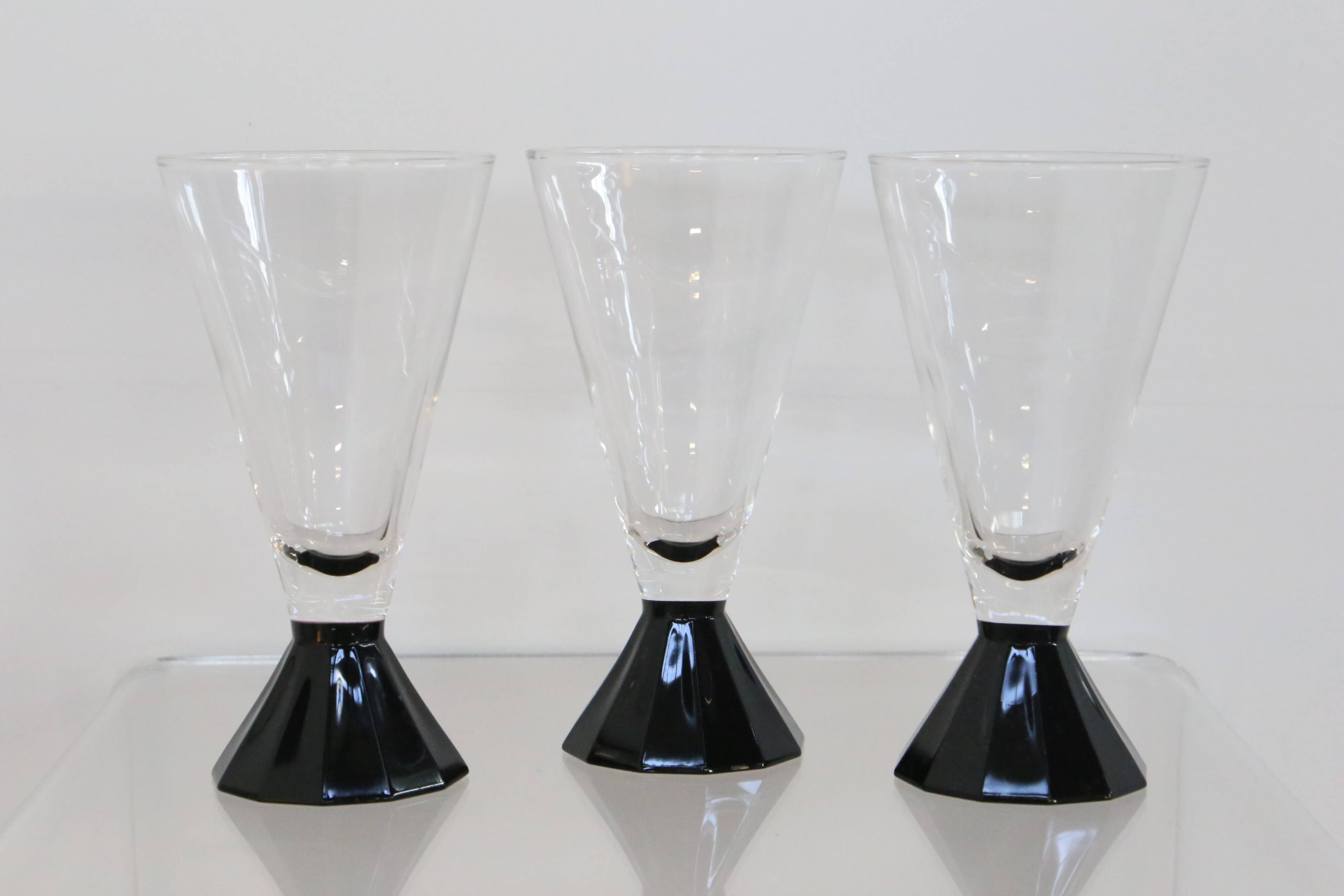 Ensemble de 3 verre à pied / eau Luminarc, 1980, neuf