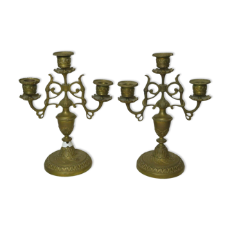 Bronze candlestick candle holders