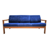 Scandinavian 3-seater sofa in natural wood and CFC Silkeborg fabric Denmark