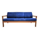 Canapé scandinave 3 places en bois naturel et tissu CFC Silkeborg Danemark