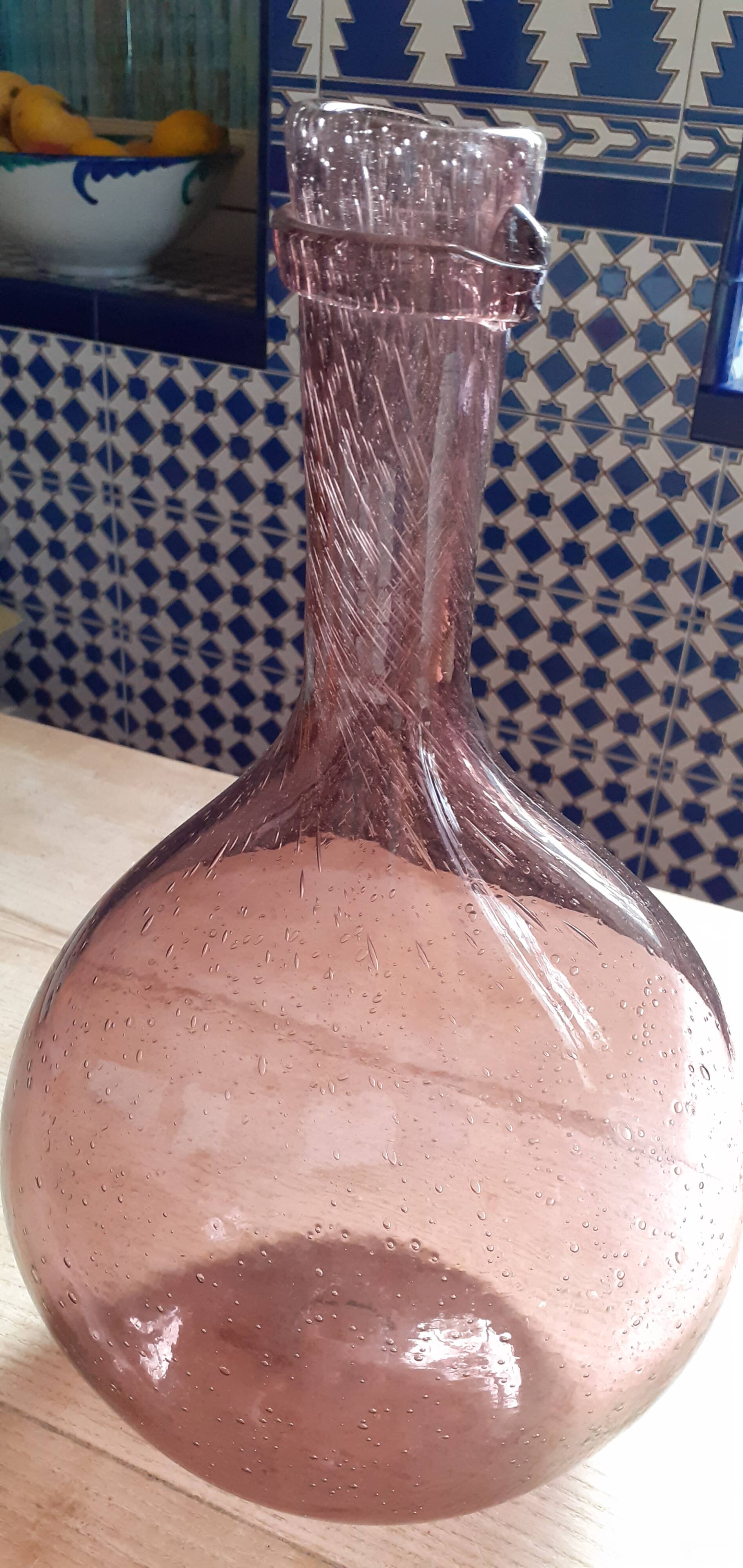 Old Biot glass bottle, chestnut shape