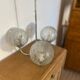 70s glass globe and metal pendant light