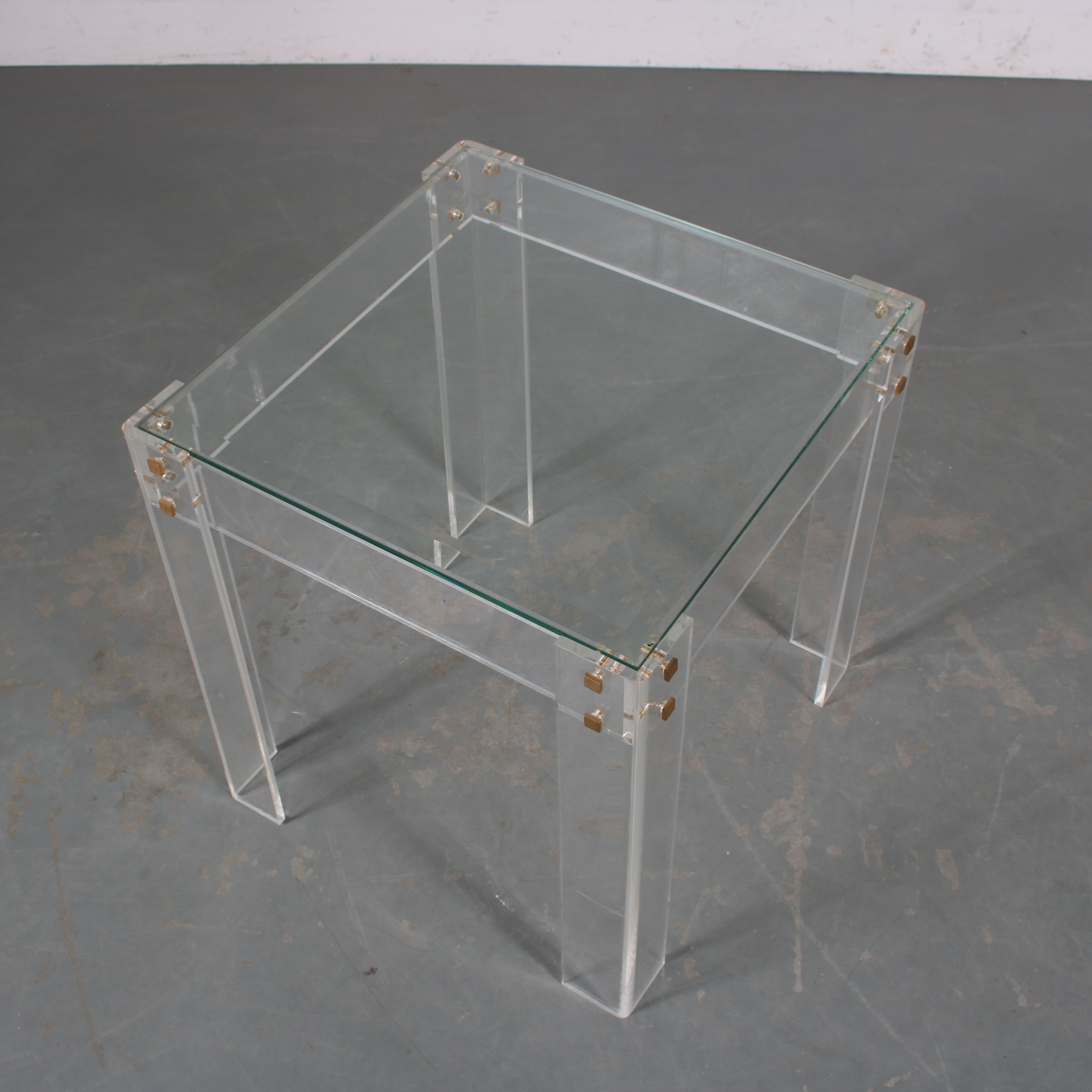 1970s Pair of lucite side tables by iTRE, Italy