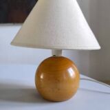 Solid walnut ball table lamp 1970