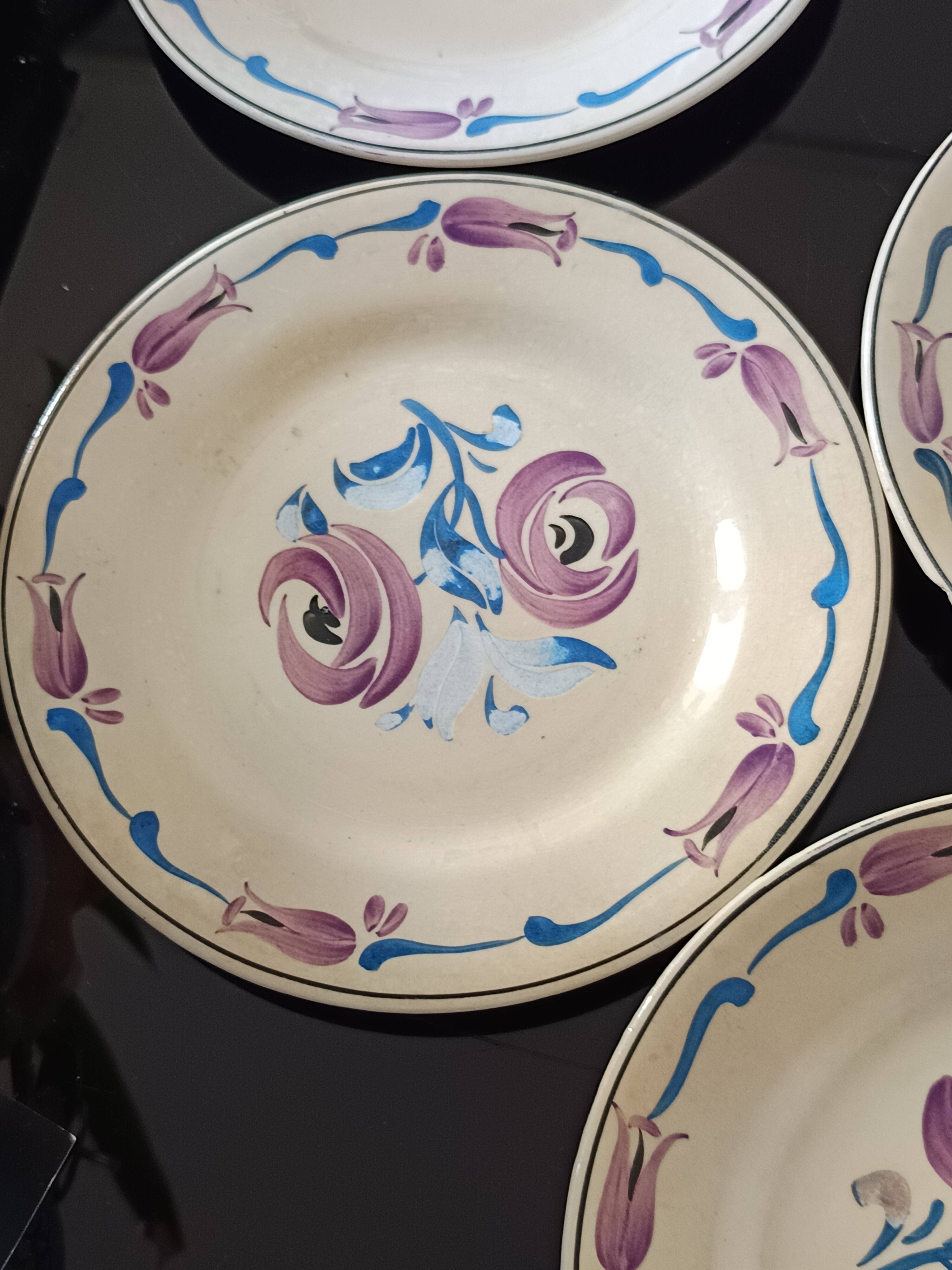 Set of 5 plates from 1930 signed Marcel Goupy
