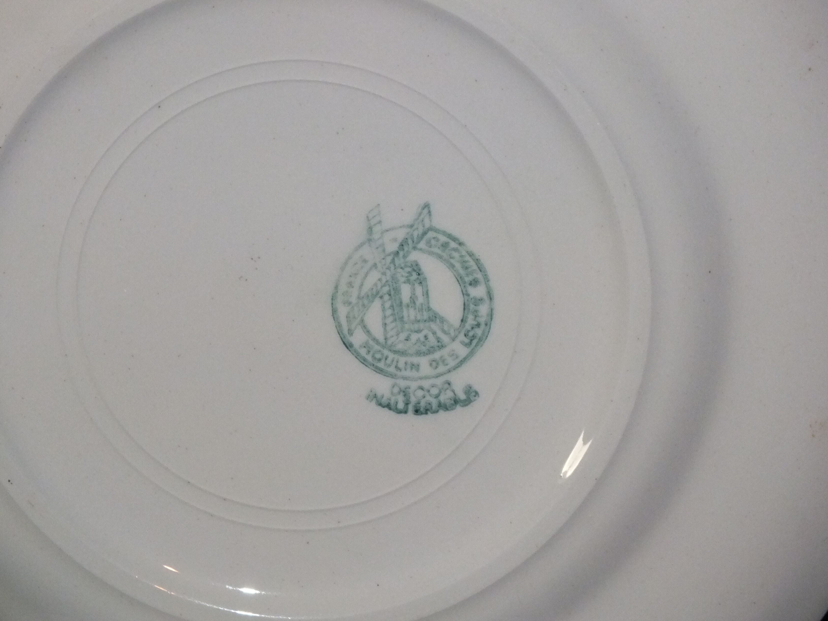 5 Vintage dessert plates Moulin des Loups décor autumn leaves