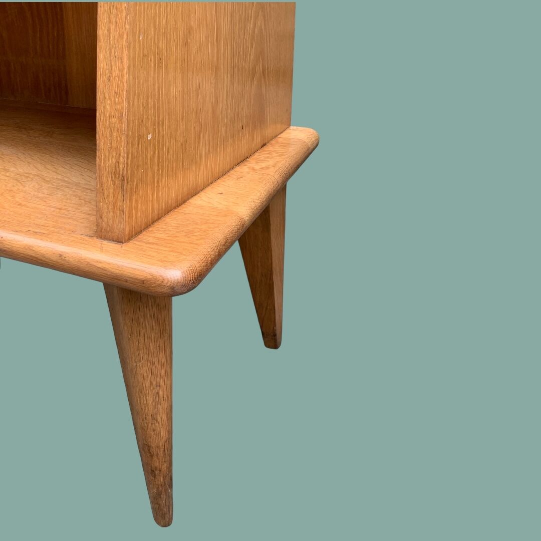 Pair of bedside feet compass solid oak vintage 1950