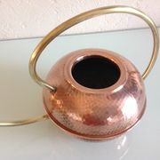 Red copper watering can in Scandinavian style 60s-70s
