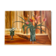 Ancient painting, still life with flowery vase and glass, signed,XX century