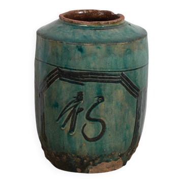 Vase chinois ancien à cadre octogonal (vers 1820) #18