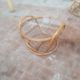 Round bamboo and glass table