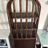 Rattan shelf / bookcase with cabinet