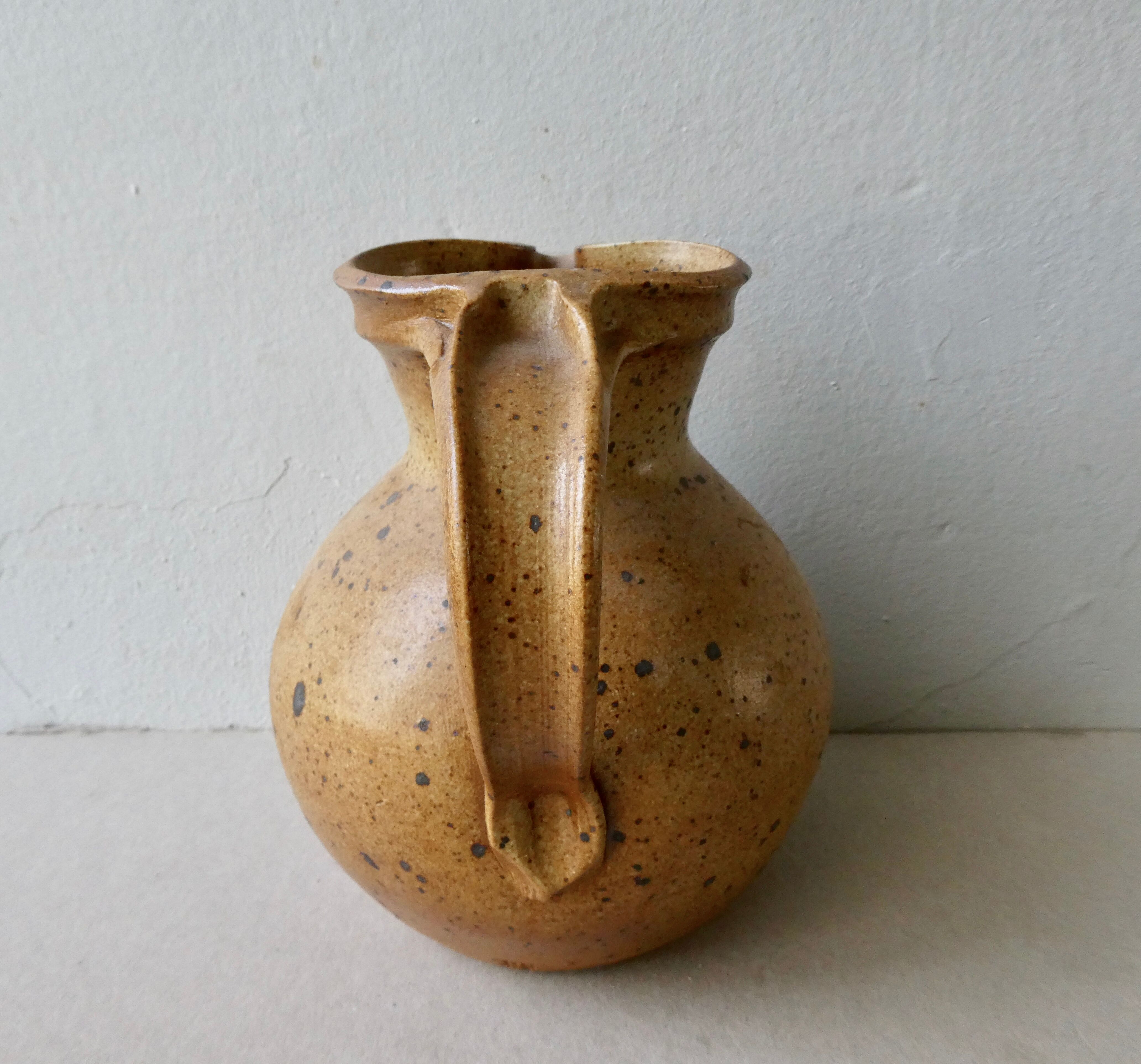 Pyrity sandstone pitcher by Michel Dumont, the Puisaye