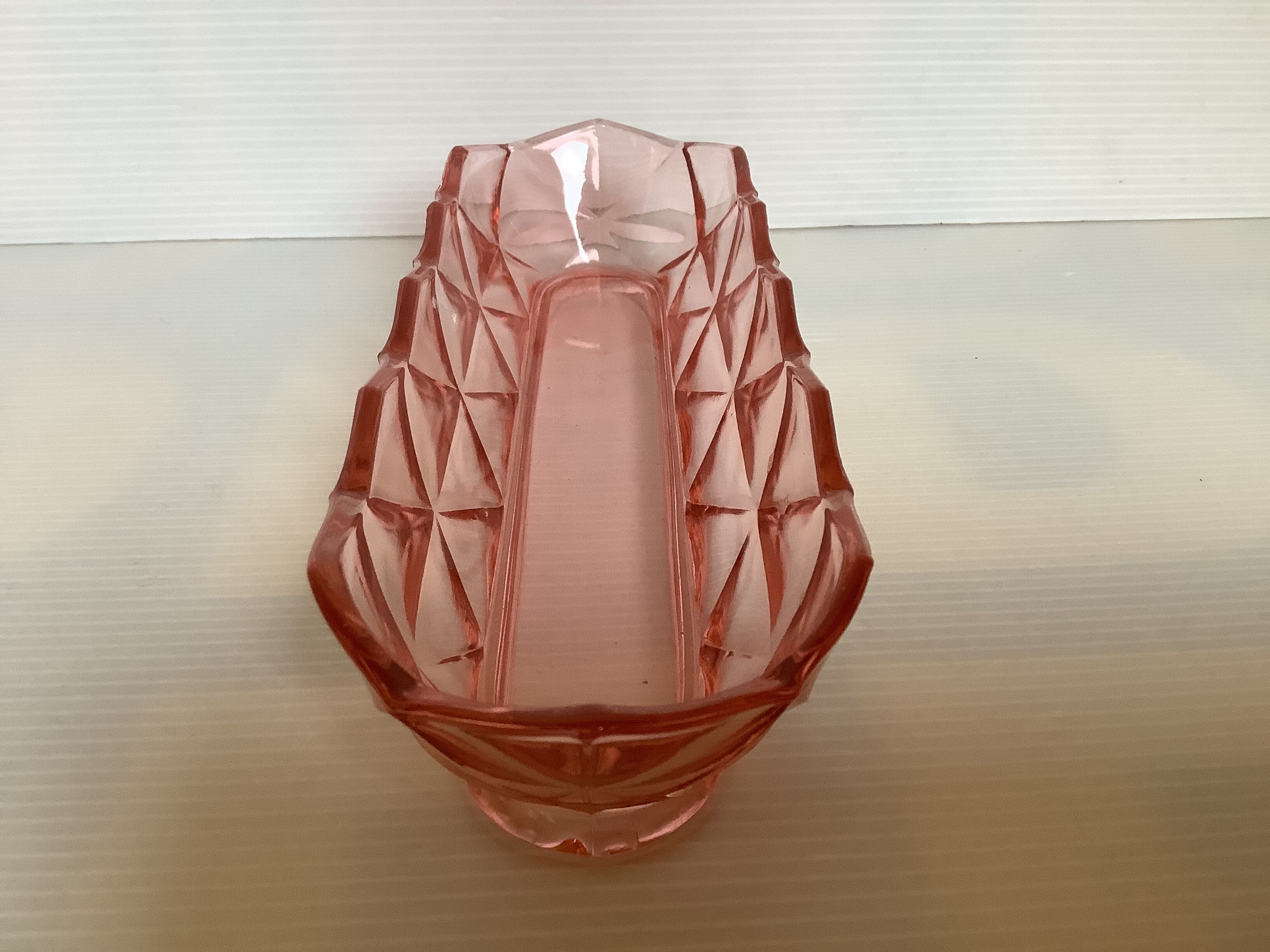Empty pocket pencil holder pink glass