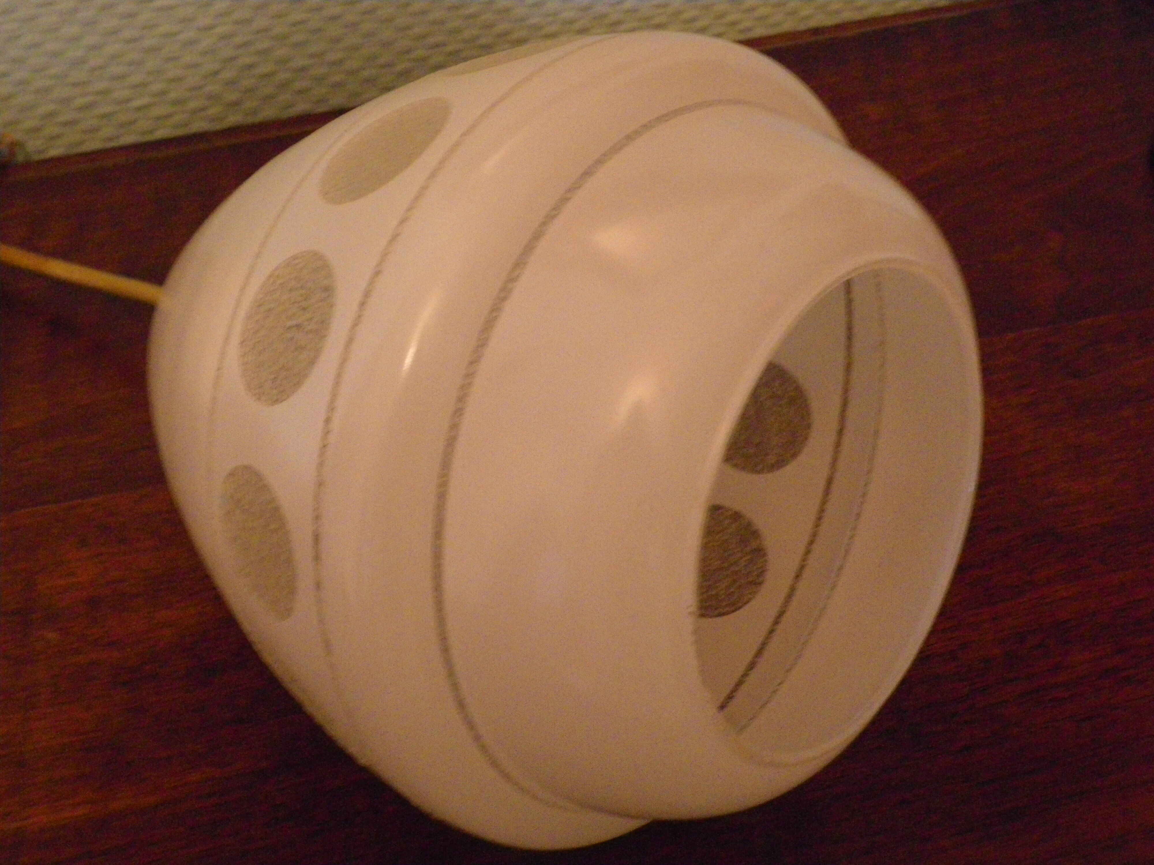 Space age style pendant lamp in opaque glass and granite