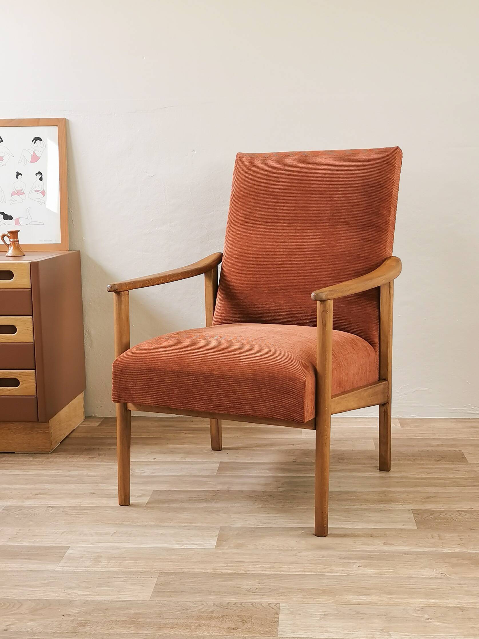 Vintage corduroy armchair