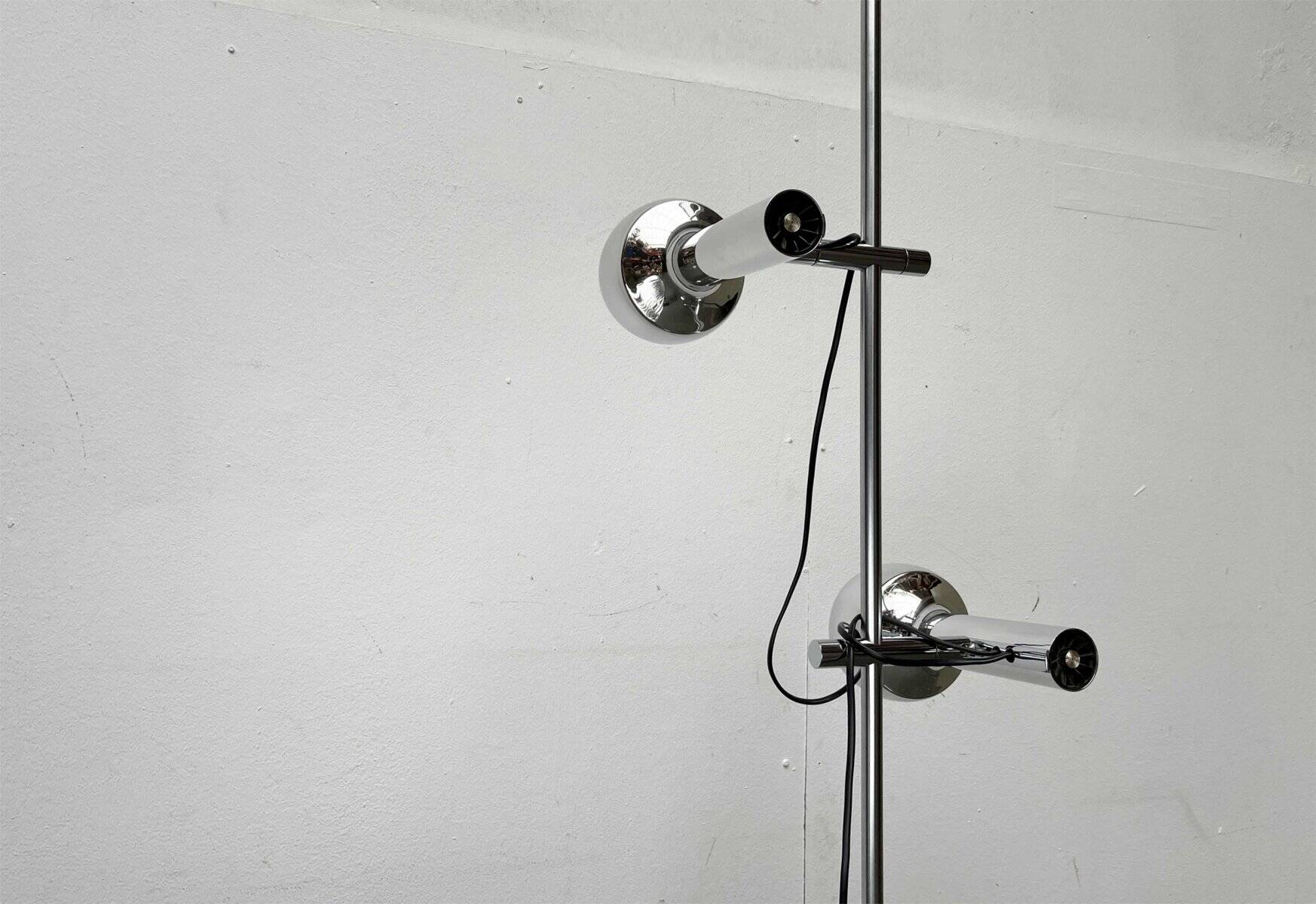 Lampe sur pied minimaliste de l’ère spatiale suisse du milieu du siècle par l'équipe SLZ pour Swisslamps International, années 1960