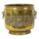 Large Brass Planter Jardinière Firewood Repoussé ca 1900