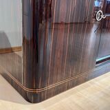 Large Art Deco Sideboard in Macassar Ebony, Maple & Chrome, France, 1930s