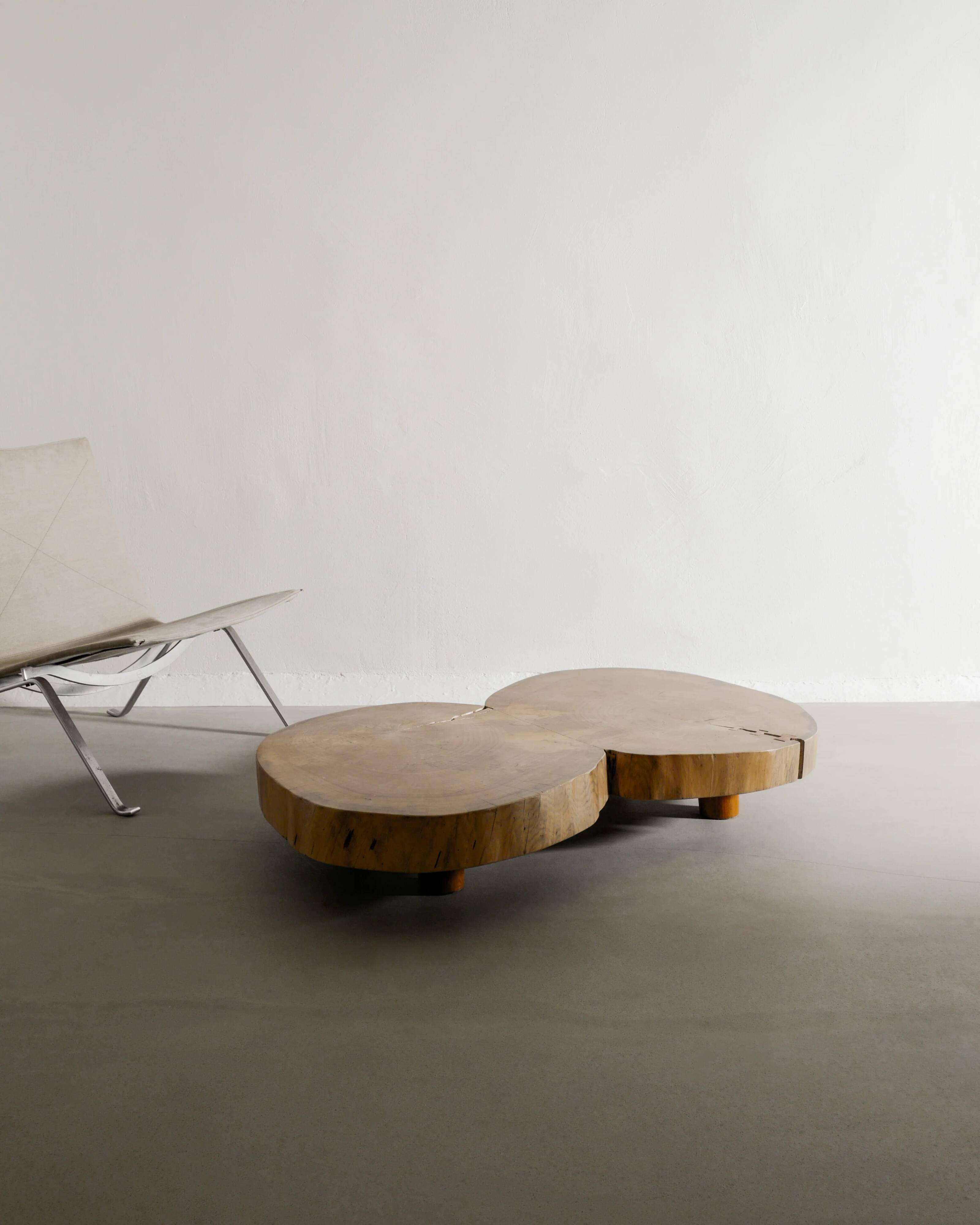 MId Century Brazilian Sculptural Wooden Low table, 1960s