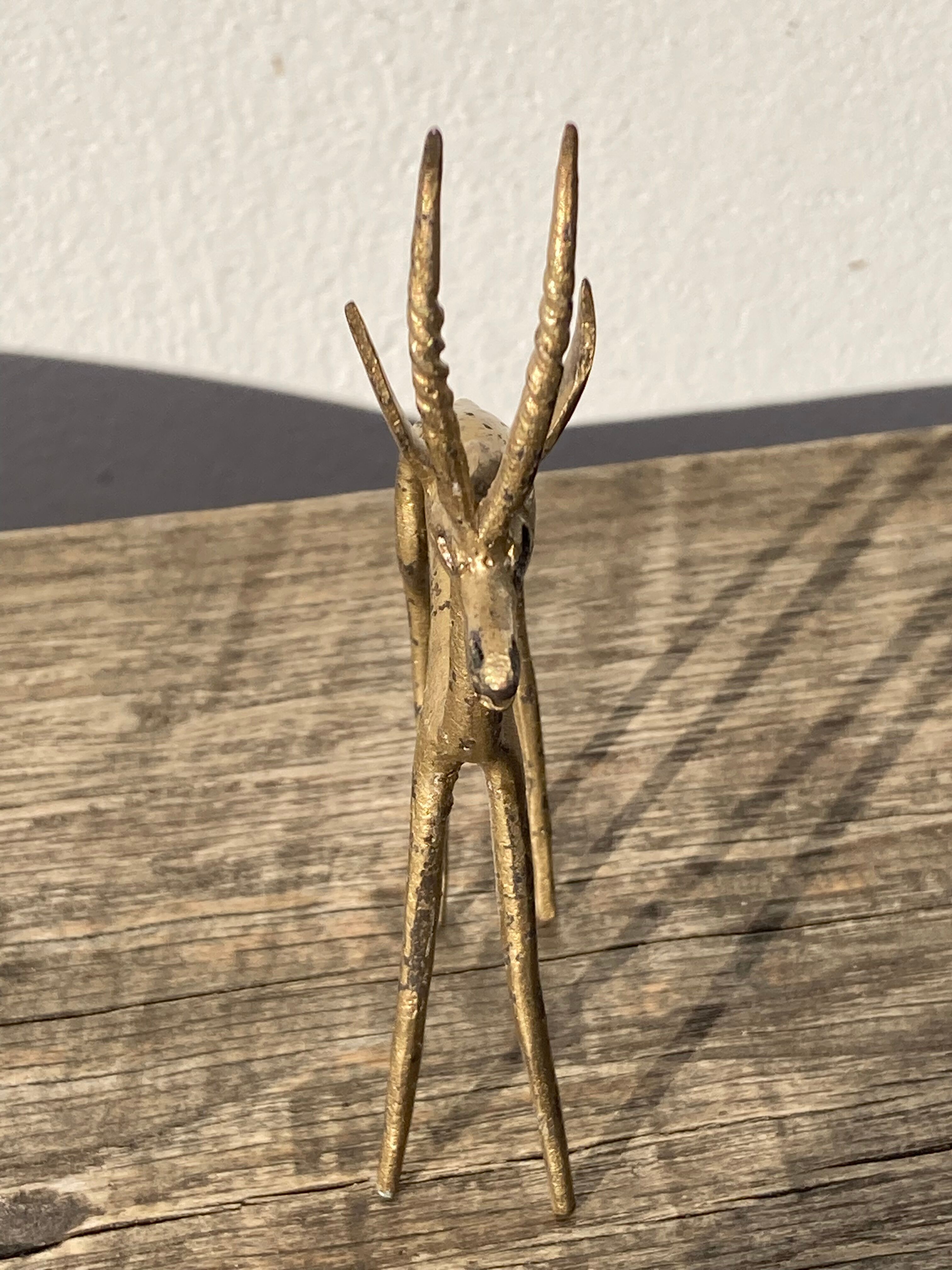 1970s gilded brass antelope