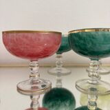 Multi-colored Venetian crystal ice cream cups
