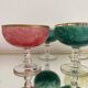 Multi-colored Venetian crystal ice cream cups