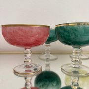 Multi-colored Venetian crystal ice cream cups