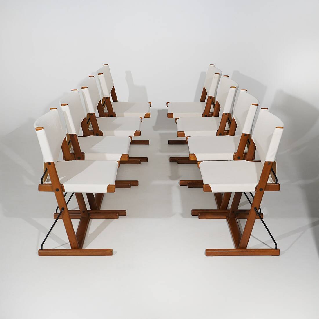 Eight “Nina and Santa Maria” chairs by Piero de Martini for Cassina, 1970s