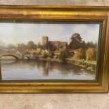 Paysage fluvial original signé impression sur toile par duncan palmar