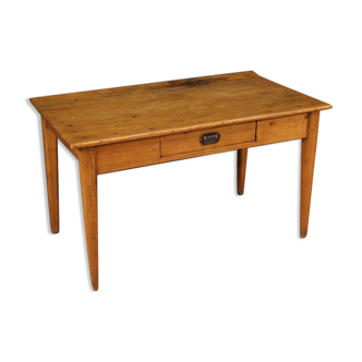 Rustic French writing desk in chestnut, pine and fruitwood