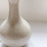 Vintage table lamp, 1950s ceramic base and beige gingham shade.