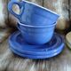 6 antique Émile Henry cups